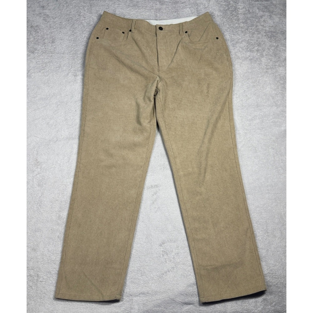 Ministry of Supply Kinetic Corduroy Pants Womens 12 Tan Stretch Performance